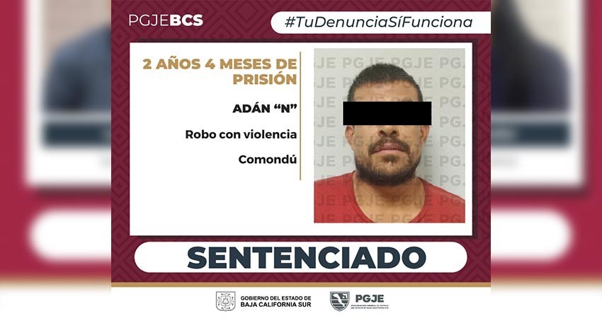 Sentencian a más de 2 años de prisión a José Adán “N” por el delito de robo