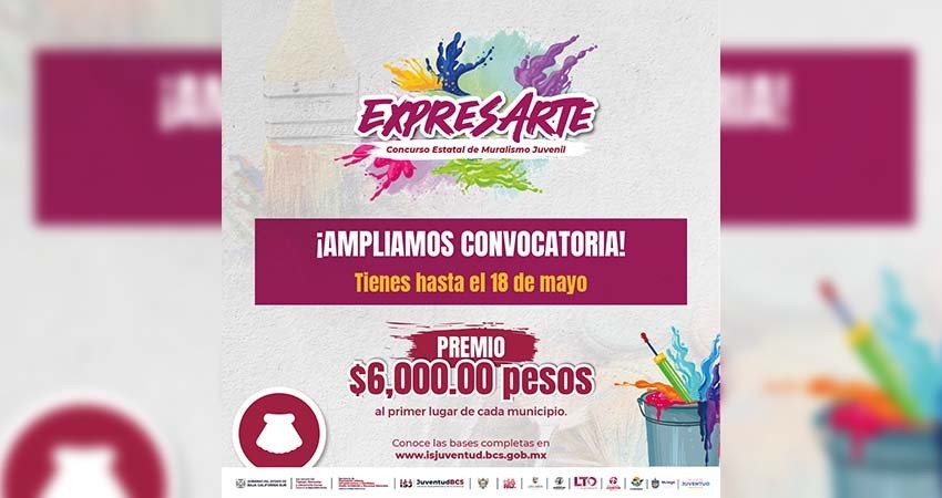 Se amplía convocatoria del Concurso Estatal de Muralismo Juvenil “Expresarte 2025”