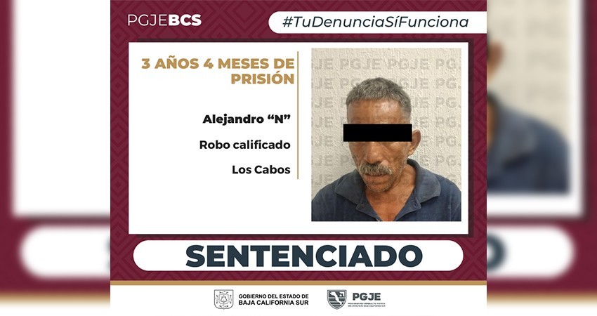 Sentencia a más de 3 años de prisión por robo a comercio