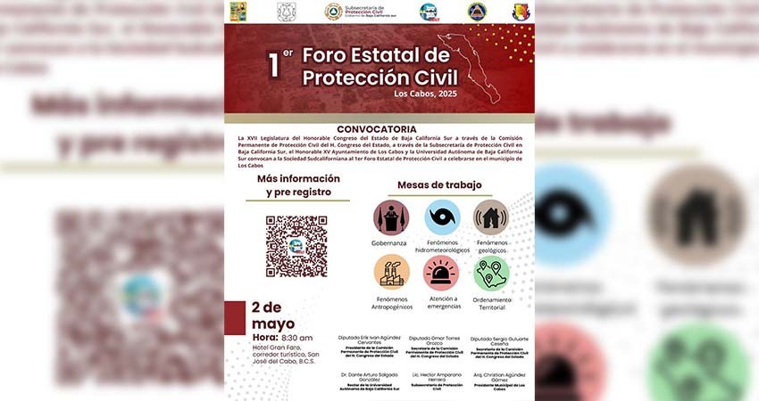 Invita la Comisión Permanente de Protección Civil al 1er Foro Estatal