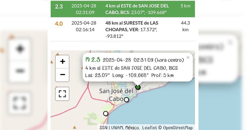 Sismos en Los Cabos se perciben por su baja profundidad, siguen siendo de magnitud menor: Protec-ción Civil