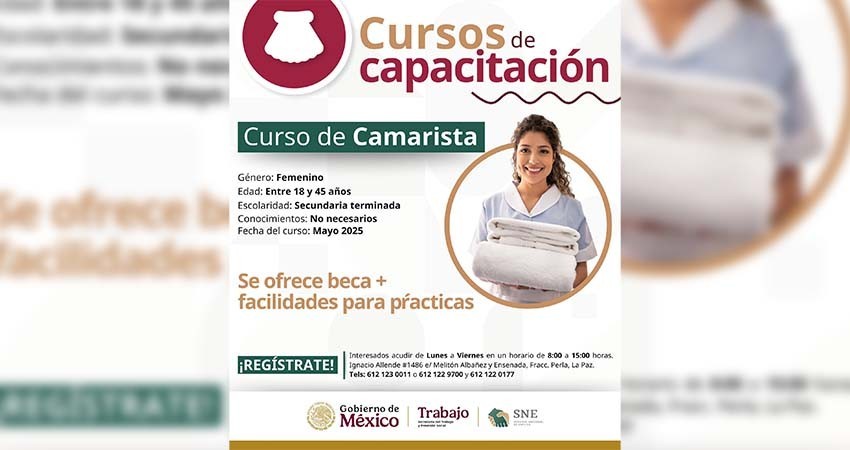 Invita el Servicio Nacional de Empleo a participar en el curso gratuito de Camarista
