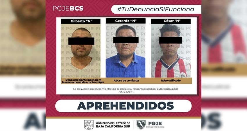 Cumplimenta la PGJE cuatro órdenes de aprehensión en La Paz y Los Cabos