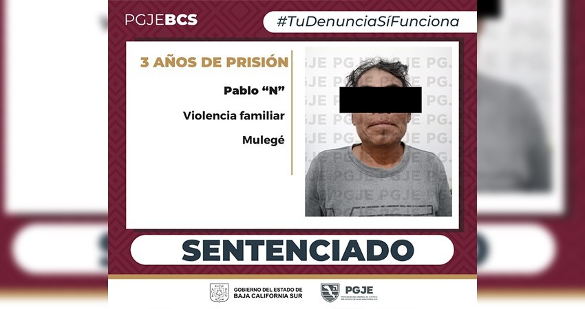Sentencia a 3 años 6 meses de prisión a Pablo “N” por violencia familiar en agravio de un menor de edad