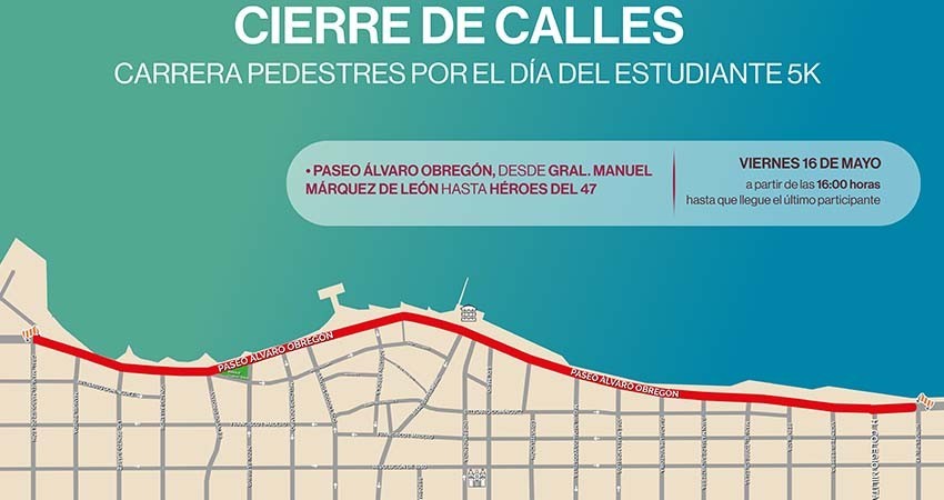 Dan a conocer cierres viales en el malecón de La Paz por eventos deportivos