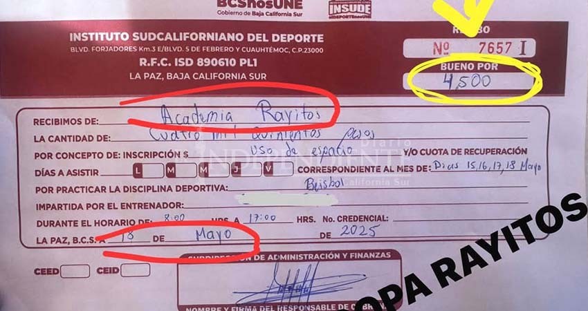 Academia Rayitos denuncia cobros indebidos por parte del INSUDE y se retira de su tradicional torneo