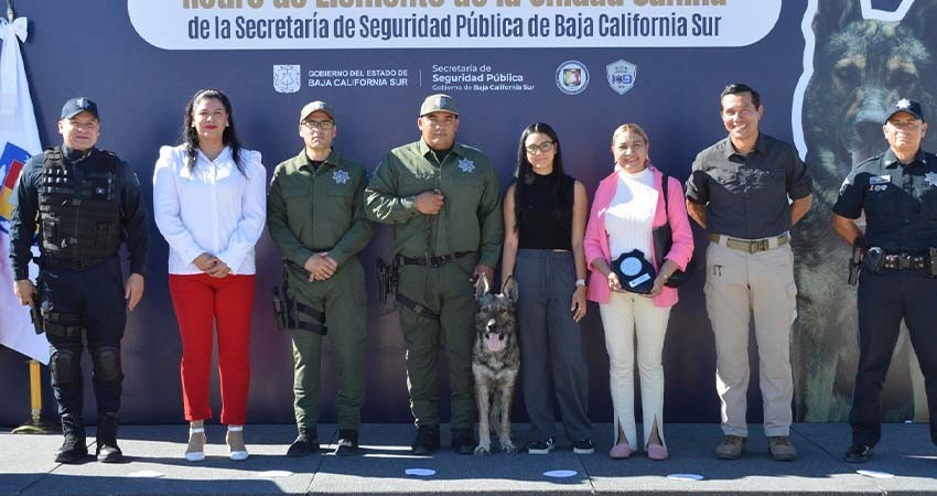 Reconocen al elemento canino “Sagus”, al concluir su labor en la SSPE