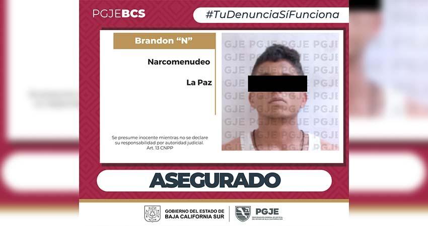 Aseguran a una persona con droga en La Paz