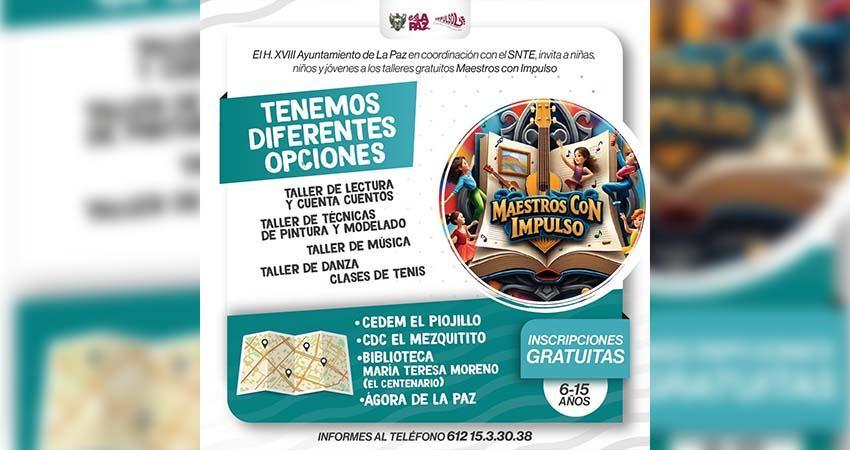Invitan a participar en los talleres del programa Maestros con Impulso