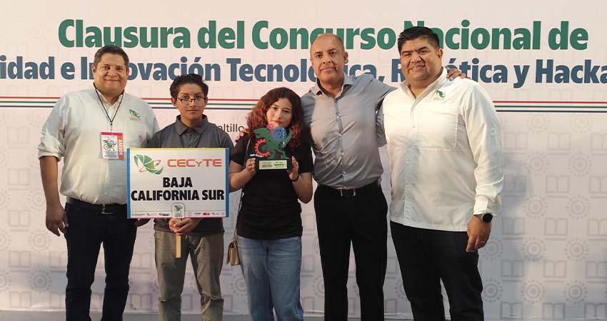 Obtiene CECyTE BCS segundo lugar nacional en creatividad e innovación tecnológica