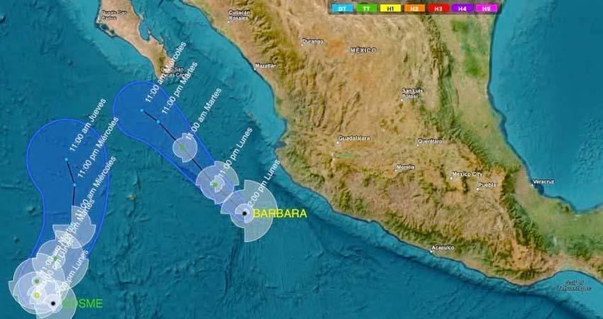 Sin riesgo para BCS los dos fenómenos naturales en el Pacífico
