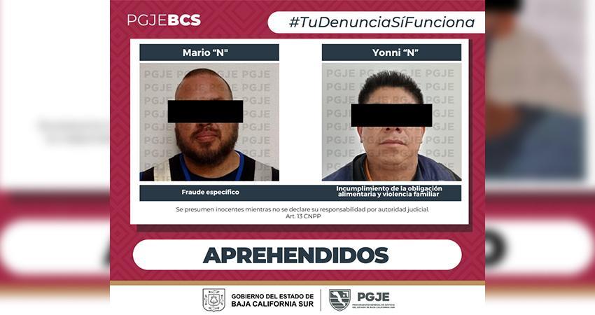 Cumplimentan órdenes de aprehensión por diversos delitos