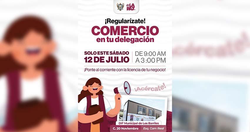 Invita Dirección de Comercio a Jornada “Comercio en tu delegación” en Los Barriles