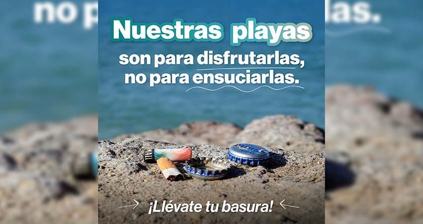 Piden a la población mantener limpias las playas de la entidad