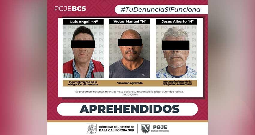 Ejecutan tres órdenes de aprehensión por delitos contra la libertad sexual y la familia