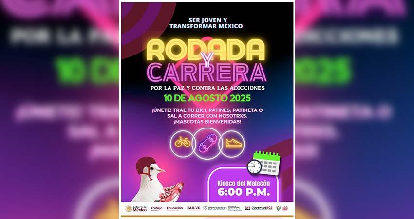 Invitan a participar en la Rodada y Carrera por la Paz y contra las Adicciones