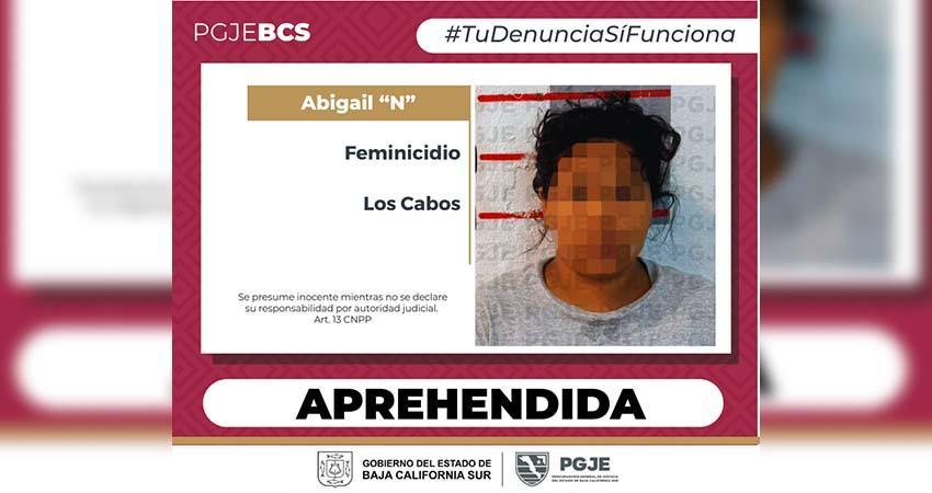Cumplimentan orden de aprehensión contra Abigail “N” por feminicidio en SJC