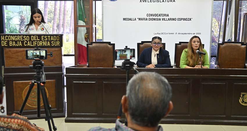 Abren convocatoria por la Medalla al mérito femenil “María Dionisia Villarino Espinoza” 2025