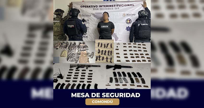 Mesa Estatal de Seguridad logra detención y aseguramiento en Comondú durante operativos