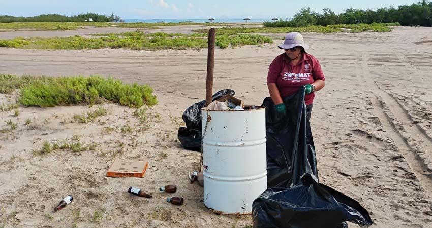 Recolecta Zofemat más de 5 toneladas de residuos en playas y zonas costeras de La Paz