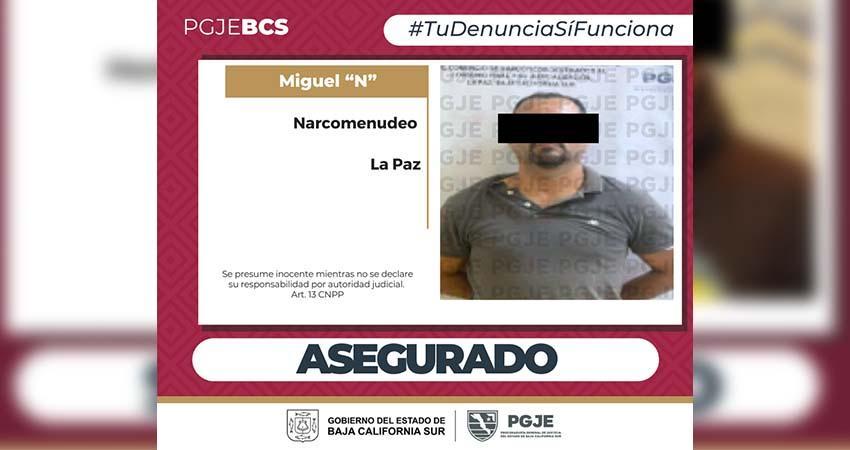 Fue asegurado un hombre con más de 2 mil dosis de droga en La Paz