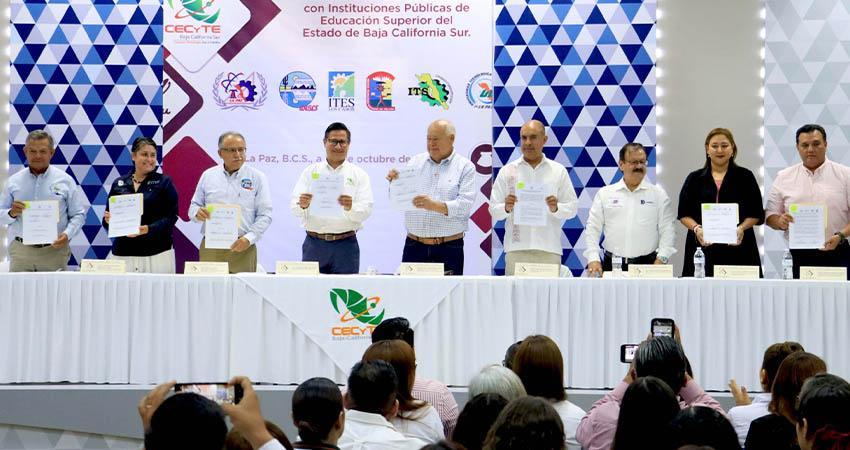 Instituciones de educación superior y el CECyTEBCS firman acuerdo para fortalecer el tránsito estudiantil en BCS