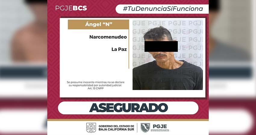 Detiene PGJE a hombre con más de 3 mil dosis de metanfetamina en La Paz