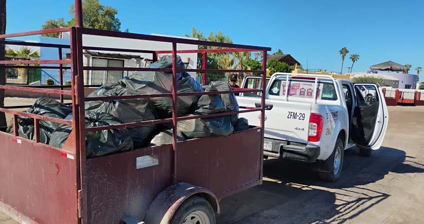 Recolectan 6 toneladas de residuos en playas de La Paz