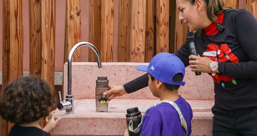 Inaugura Milena Quiroga Bebedero Bienestar en Centro Deportivo “El Piojillo”