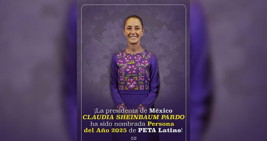 PETA Latino nombra a Sheinbaum Persona del Año; esta es la razón