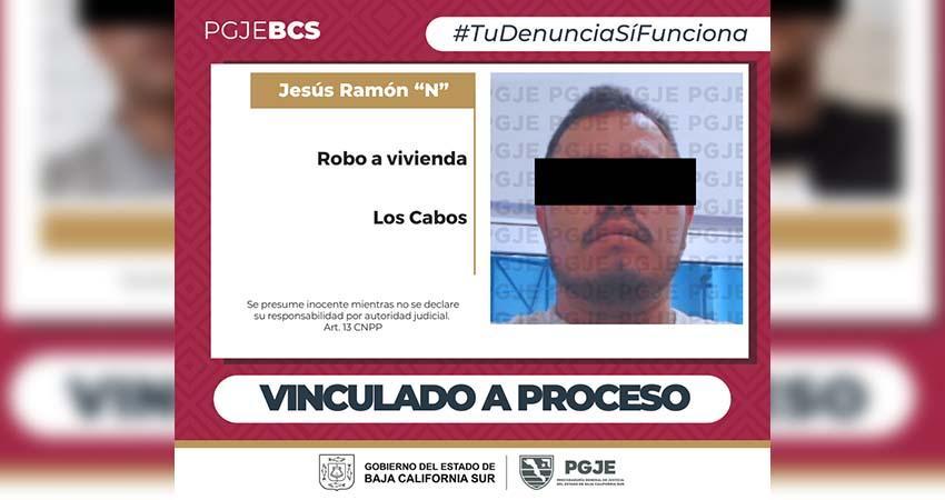 Vinculan a proceso a Ramón “N” por robo calificado cometido en vivienda en CSL