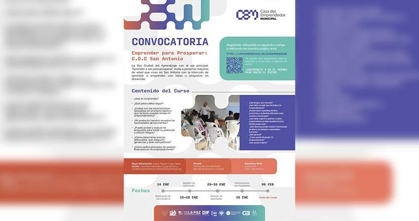 Invitan a habitantes de San Antonio a curso gratuito “Emprender para Prosperar”