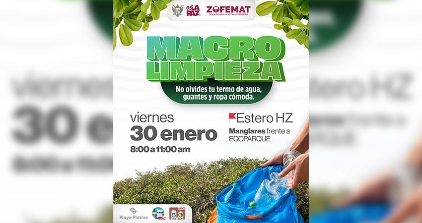 Invitan a la población a la macro limpieza de Manglares frente al Eco Parque en La Paz