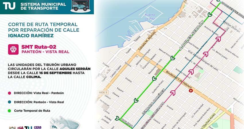 Anuncian ruta alterna del Tiburón Urbano por obras de pavimentación