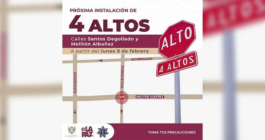 Habilitan Cuatro Altos en crucero de la colonia Guerrero