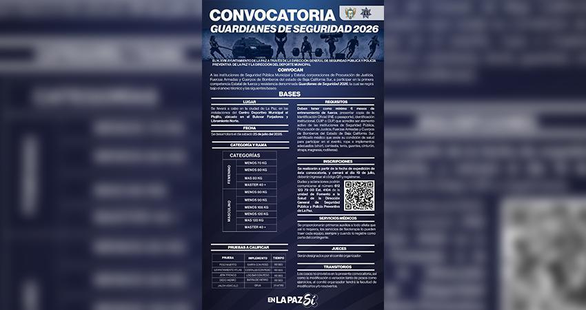 Invita Ayuntamiento de La Paz a participar en la primera competencia estatal “Guardianes de Seguridad 2026”