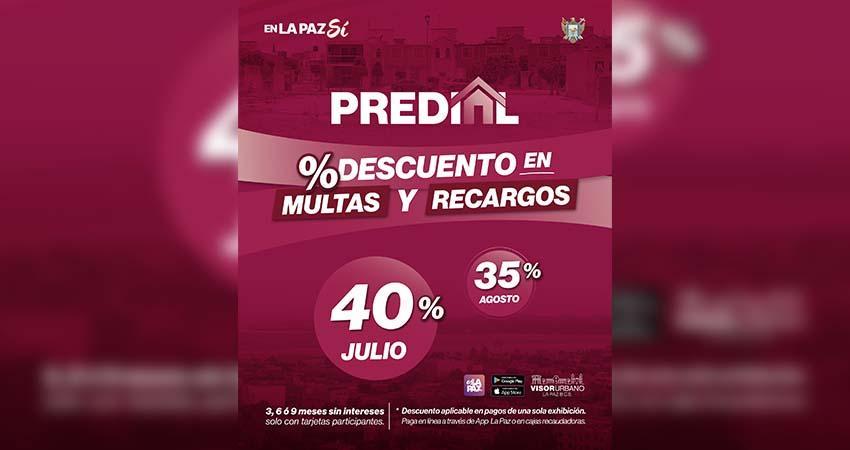Continúa programa de descuento en multas y recargos del impuesto predial