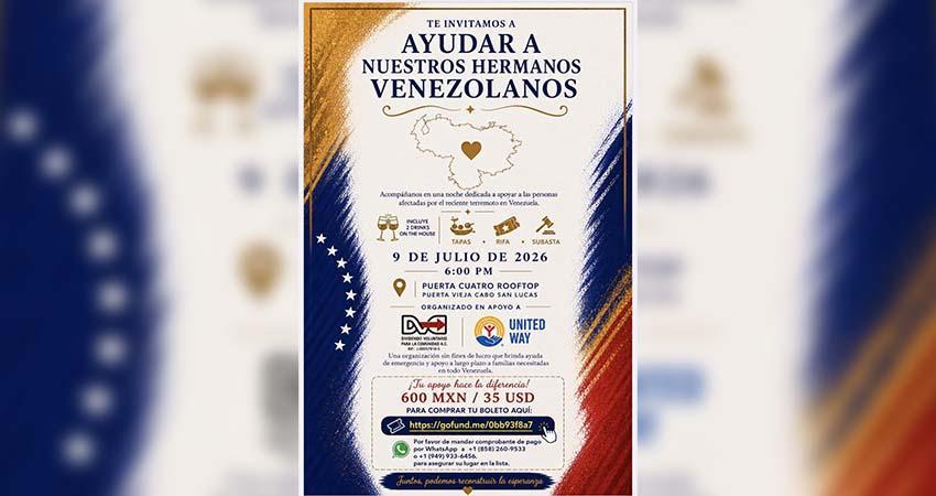 Venezolanos en Los Cabos organizan eventos para apoyar a damnificados por el desastre en su país