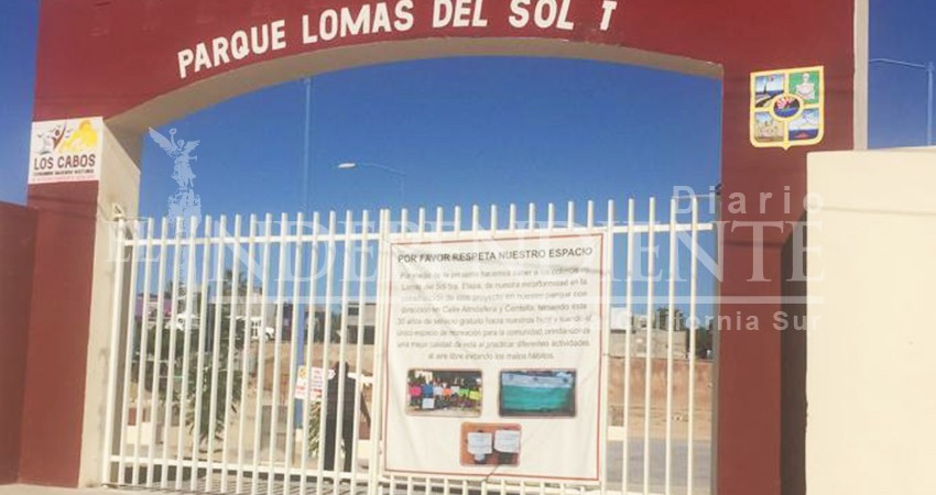 Se niegan vecinos de Lomas del Sol a ceder su parque para programas del gobierno federal