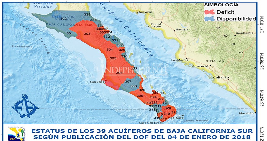 De los 39 acuíferos de BCS al menos 21 están sobreexplotados