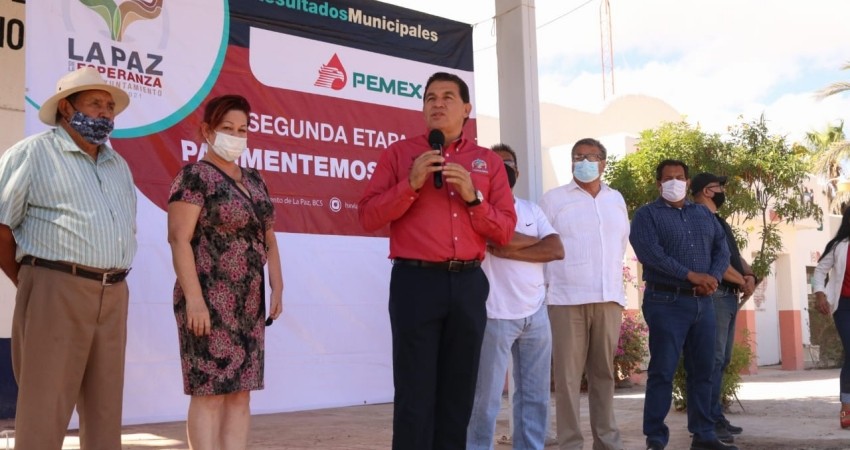 Invierte la alcaldía de La Paz 2.3 mdp en pavimentación en  la subdelegación de El Centenario